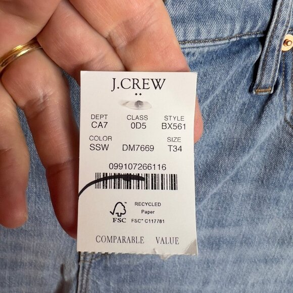 J.Crew $118 Tall wide-leg crop jean in all-day stretch Size T34 BX561 - Picture 8 of 12